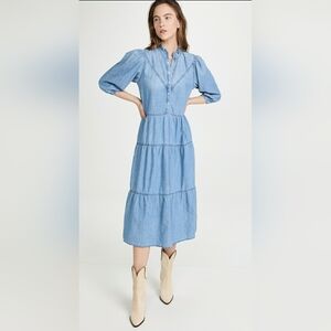 ba&sh Light Blue Long Sleeve Dress